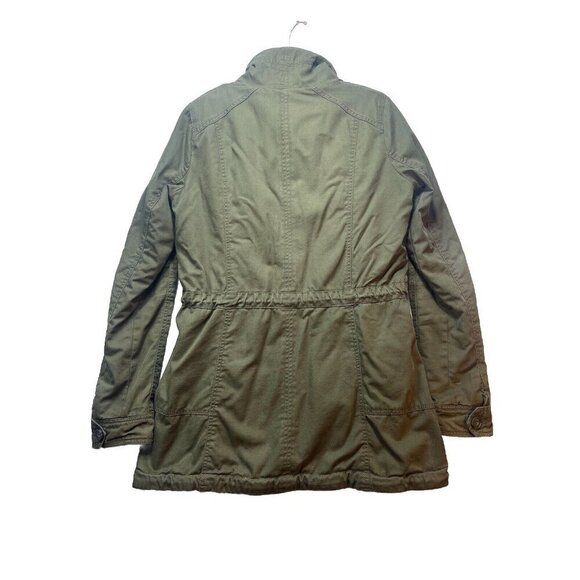 Vtg Abercrombie & Fitch Military Green Utility Sherpa Parka Jacket M Y2K Grunge - Picture 2 of 12